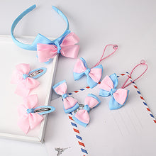Load image into Gallery viewer, M MISM 1set=7pcs Children Accessories Hairband Hairpins Gum for Hair Baby Girls Lovely Bow Headwear Hair clip Headband