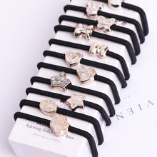 Load image into Gallery viewer, 10PCS/Lot New Korean Hair Accessories For Women Black Elastic Hair Rubber Bands Girls Lovely Hair Ropes Ponytail Holder Tie Gums