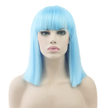 Load image into Gallery viewer, Soowee 8 Colors Short Straight Heat Resistant Synthetic Hair Gray Nature Black Women Party Cosplay Wigs