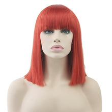 Load image into Gallery viewer, Soowee 8 Colors Short Straight Heat Resistant Synthetic Hair Gray Nature Black Women Party Cosplay Wigs