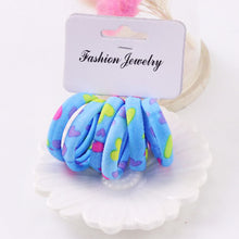 Load image into Gallery viewer, Hot Sale 6PCS/Lot Girls Cute Color Hair Band Pink Print Dot Lovely Elastic Headband Good Quality Hair Holder Accessories Tie Gum
