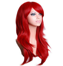 Load image into Gallery viewer, QQXCAIW Long Wavy Cosplay Wig Red Green Puprle Pink Black Blue Sliver Gray Blonde Brown 70 Cm Synthetic Hair Wigs