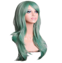 Load image into Gallery viewer, QQXCAIW Long Wavy Cosplay Wig Red Green Puprle Pink Black Blue Sliver Gray Blonde Brown 70 Cm Synthetic Hair Wigs