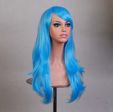 Load image into Gallery viewer, QQXCAIW Long Wavy Cosplay Wig Red Green Puprle Pink Black Blue Sliver Gray Blonde Brown 70 Cm Synthetic Hair Wigs