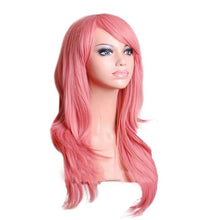 Load image into Gallery viewer, QQXCAIW Long Wavy Cosplay Wig Red Green Puprle Pink Black Blue Sliver Gray Blonde Brown 70 Cm Synthetic Hair Wigs