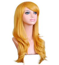 Load image into Gallery viewer, QQXCAIW Long Wavy Cosplay Wig Red Green Puprle Pink Black Blue Sliver Gray Blonde Brown 70 Cm Synthetic Hair Wigs