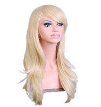 Load image into Gallery viewer, QQXCAIW Long Wavy Cosplay Wig Red Green Puprle Pink Black Blue Sliver Gray Blonde Brown 70 Cm Synthetic Hair Wigs