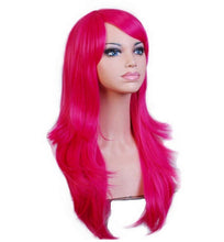 Load image into Gallery viewer, QQXCAIW Long Wavy Cosplay Wig Red Green Puprle Pink Black Blue Sliver Gray Blonde Brown 70 Cm Synthetic Hair Wigs