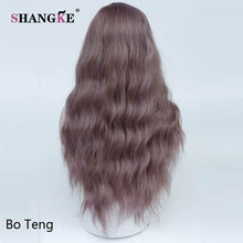 Load image into Gallery viewer, SHANGKE 26" Long Mix Purple Womens Wigs with Bangs Heat Resistant Synthetic Kinky Curly Wigs for Women African American