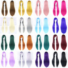Load image into Gallery viewer, Soowee 24 Colors 80cm Long Synthetic Hair Wig for Women Heat Resistant Fiber Hairpiece Pink Gray Straight Cosplay Wigs