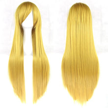 Load image into Gallery viewer, Soowee 24 Colors 80cm Long Synthetic Hair Wig for Women Heat Resistant Fiber Hairpiece Pink Gray Straight Cosplay Wigs