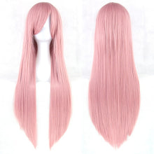 Load image into Gallery viewer, Soowee 24 Colors 80cm Long Synthetic Hair Wig for Women Heat Resistant Fiber Hairpiece Pink Gray Straight Cosplay Wigs