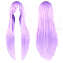 Load image into Gallery viewer, Soowee 24 Colors 80cm Long Synthetic Hair Wig for Women Heat Resistant Fiber Hairpiece Pink Gray Straight Cosplay Wigs