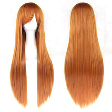 Load image into Gallery viewer, Soowee 24 Colors 80cm Long Synthetic Hair Wig for Women Heat Resistant Fiber Hairpiece Pink Gray Straight Cosplay Wigs