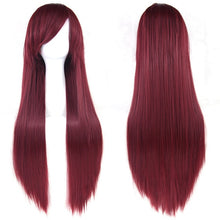 Load image into Gallery viewer, Soowee 24 Colors 80cm Long Synthetic Hair Wig for Women Heat Resistant Fiber Hairpiece Pink Gray Straight Cosplay Wigs