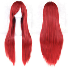 Load image into Gallery viewer, Soowee 24 Colors 80cm Long Synthetic Hair Wig for Women Heat Resistant Fiber Hairpiece Pink Gray Straight Cosplay Wigs