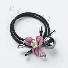 Load image into Gallery viewer, 1PCS Lovely Clover Gray Ball Elastic Hair Bands Toys For Girls Handmade Bow Headband Scrunchy Kids Hair Accessories For Womens