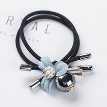 Load image into Gallery viewer, 1PCS Lovely Clover Gray Ball Elastic Hair Bands Toys For Girls Handmade Bow Headband Scrunchy Kids Hair Accessories For Womens