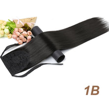Load image into Gallery viewer, MISS WIG 12 Colors Available 22" Long Silky Straight Synthetic Drawstring Ponytail Clip in Extension Style High Temperatur Fiber