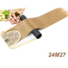 Load image into Gallery viewer, MISS WIG 12 Colors Available 22" Long Silky Straight Synthetic Drawstring Ponytail Clip in Extension Style High Temperatur Fiber