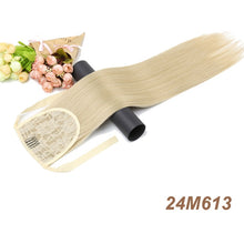 Load image into Gallery viewer, MISS WIG 12 Colors Available 22" Long Silky Straight Synthetic Drawstring Ponytail Clip in Extension Style High Temperatur Fiber
