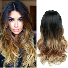 Load image into Gallery viewer, Wignee Long Ombre Brown Ash Blonde High Density Temperature Synthetic Wig For Black/White Women Glueless Wavy Cosplay Hair Wig