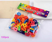 Load image into Gallery viewer, 1Pack Small Ring Hair Bands Girls Colorful Elastic Hair Rope Tie Gums Kids Rubber Band Ponytail Holder Hair Accessories headwear
