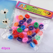Load image into Gallery viewer, 1Pack Small Ring Hair Bands Girls Colorful Elastic Hair Rope Tie Gums Kids Rubber Band Ponytail Holder Hair Accessories headwear