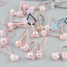 Load image into Gallery viewer, 2 pieces Cute Bunny Star Princess Headwear Elastic Hair Bands Girls Sparking Mini Headdress Tie Gum Ropes Hair Accessories A42