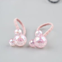 Load image into Gallery viewer, 2 pieces Cute Bunny Star Princess Headwear Elastic Hair Bands Girls Sparking Mini Headdress Tie Gum Ropes Hair Accessories A42