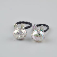 Load image into Gallery viewer, 2 pieces Cute Bunny Star Princess Headwear Elastic Hair Bands Girls Sparking Mini Headdress Tie Gum Ropes Hair Accessories A42