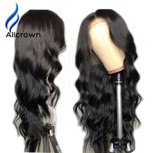 Load image into Gallery viewer, Alicrown Body Wave Lace Front Human Hair Wigs For Women Pre Plucked Brazilian Remy Hair Wigs 13*4 Bleached Knots Baby Hair