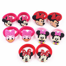 Load image into Gallery viewer, 10PCS Nylon Mickey Minnie Daisy Elastic Hair Rubber Band children Headband Kids Hair Accessories Girl Hair Band cartoon Hair gum