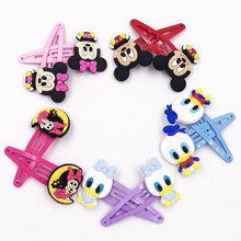 Load image into Gallery viewer, 10PCS Nylon Mickey Minnie Daisy Elastic Hair Rubber Band children Headband Kids Hair Accessories Girl Hair Band cartoon Hair gum