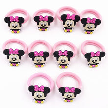 Load image into Gallery viewer, 10PCS Nylon Mickey Minnie Daisy Elastic Hair Rubber Band children Headband Kids Hair Accessories Girl Hair Band cartoon Hair gum