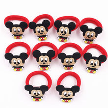 Load image into Gallery viewer, 10PCS Nylon Mickey Minnie Daisy Elastic Hair Rubber Band children Headband Kids Hair Accessories Girl Hair Band cartoon Hair gum