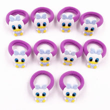 Load image into Gallery viewer, 10PCS Nylon Mickey Minnie Daisy Elastic Hair Rubber Band children Headband Kids Hair Accessories Girl Hair Band cartoon Hair gum