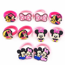 Load image into Gallery viewer, 10PCS Nylon Mickey Minnie Daisy Elastic Hair Rubber Band children Headband Kids Hair Accessories Girl Hair Band cartoon Hair gum