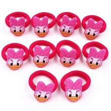 Load image into Gallery viewer, 10PCS Nylon Mickey Minnie Daisy Elastic Hair Rubber Band children Headband Kids Hair Accessories Girl Hair Band cartoon Hair gum