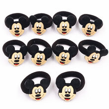 Load image into Gallery viewer, 10PCS Nylon Mickey Minnie Daisy Elastic Hair Rubber Band children Headband Kids Hair Accessories Girl Hair Band cartoon Hair gum