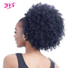Load image into Gallery viewer, High Puff Afro Curly Wig Ponytail Drawstring Short Afro Kinky Pony Tail Clip in on Synthetic Curly Hair Bun Made of Kanekalon