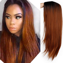 Load image into Gallery viewer, Ombre Green Straight Long Synthetic Wigs For Women  Black Pink Wigs 24 inch 9 Color can be Cosplay Wigs I's a wig