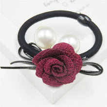 Load image into Gallery viewer, 1PCS Lovely Clover Gray Ball Elastic Hair Bands Toys For Girls Handmade Bow Headband Scrunchy Kids Hair Accessories For Womens