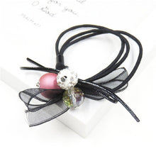 Load image into Gallery viewer, 1PCS Lovely Clover Gray Ball Elastic Hair Bands Toys For Girls Handmade Bow Headband Scrunchy Kids Hair Accessories For Womens
