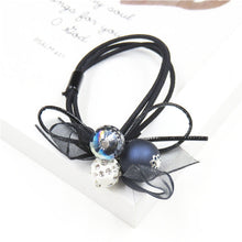Load image into Gallery viewer, 1PCS Lovely Clover Gray Ball Elastic Hair Bands Toys For Girls Handmade Bow Headband Scrunchy Kids Hair Accessories For Womens