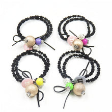 Load image into Gallery viewer, 1PCS Lovely Clover Gray Ball Elastic Hair Bands Toys For Girls Handmade Bow Headband Scrunchy Kids Hair Accessories For Womens