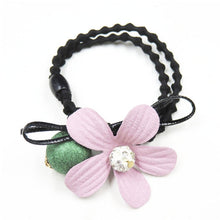 Load image into Gallery viewer, 1PCS Lovely Clover Gray Ball Elastic Hair Bands Toys For Girls Handmade Bow Headband Scrunchy Kids Hair Accessories For Womens