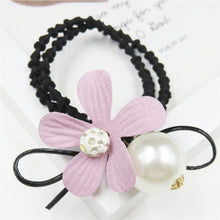 Load image into Gallery viewer, 1PCS Lovely Clover Gray Ball Elastic Hair Bands Toys For Girls Handmade Bow Headband Scrunchy Kids Hair Accessories For Womens