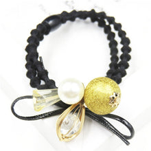 Load image into Gallery viewer, 1PCS Lovely Clover Gray Ball Elastic Hair Bands Toys For Girls Handmade Bow Headband Scrunchy Kids Hair Accessories For Womens