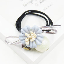 Load image into Gallery viewer, 1PCS Lovely Clover Gray Ball Elastic Hair Bands Toys For Girls Handmade Bow Headband Scrunchy Kids Hair Accessories For Womens